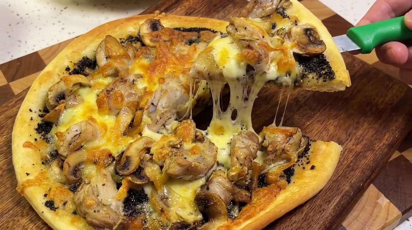 Pizza con Pollo e Tartufo Nero in Friggitrice ad Aria
