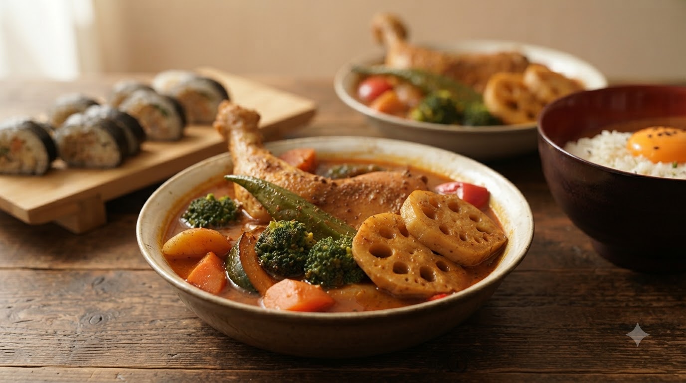 Autentico Curry di Zuppa di Hokkaido con Coscia di Pollo Tenera