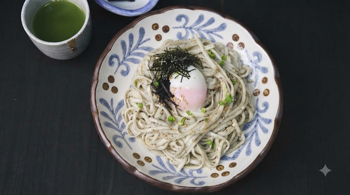 Udon Freddi con Crema al Tartufo e Sesamo