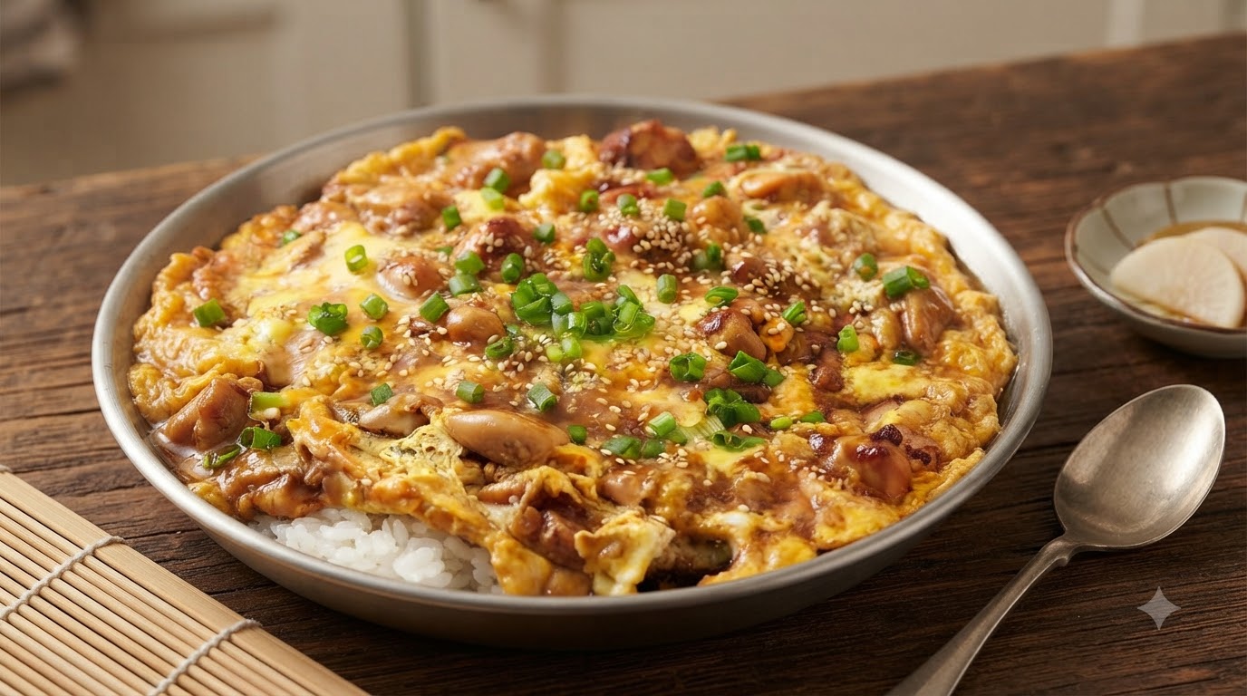Riso con Pollo e Uova Vellutate