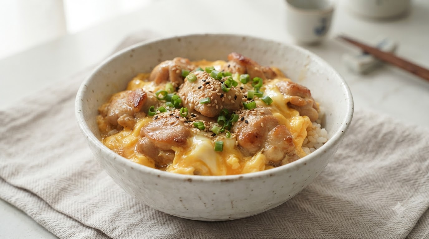 Riso con Pollo all'Uovo Sfumato Stile Oyakodon