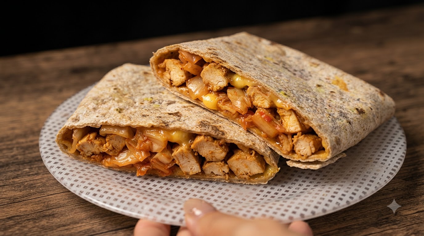 Wrap Integrale con Pollo e Kimchi Filante