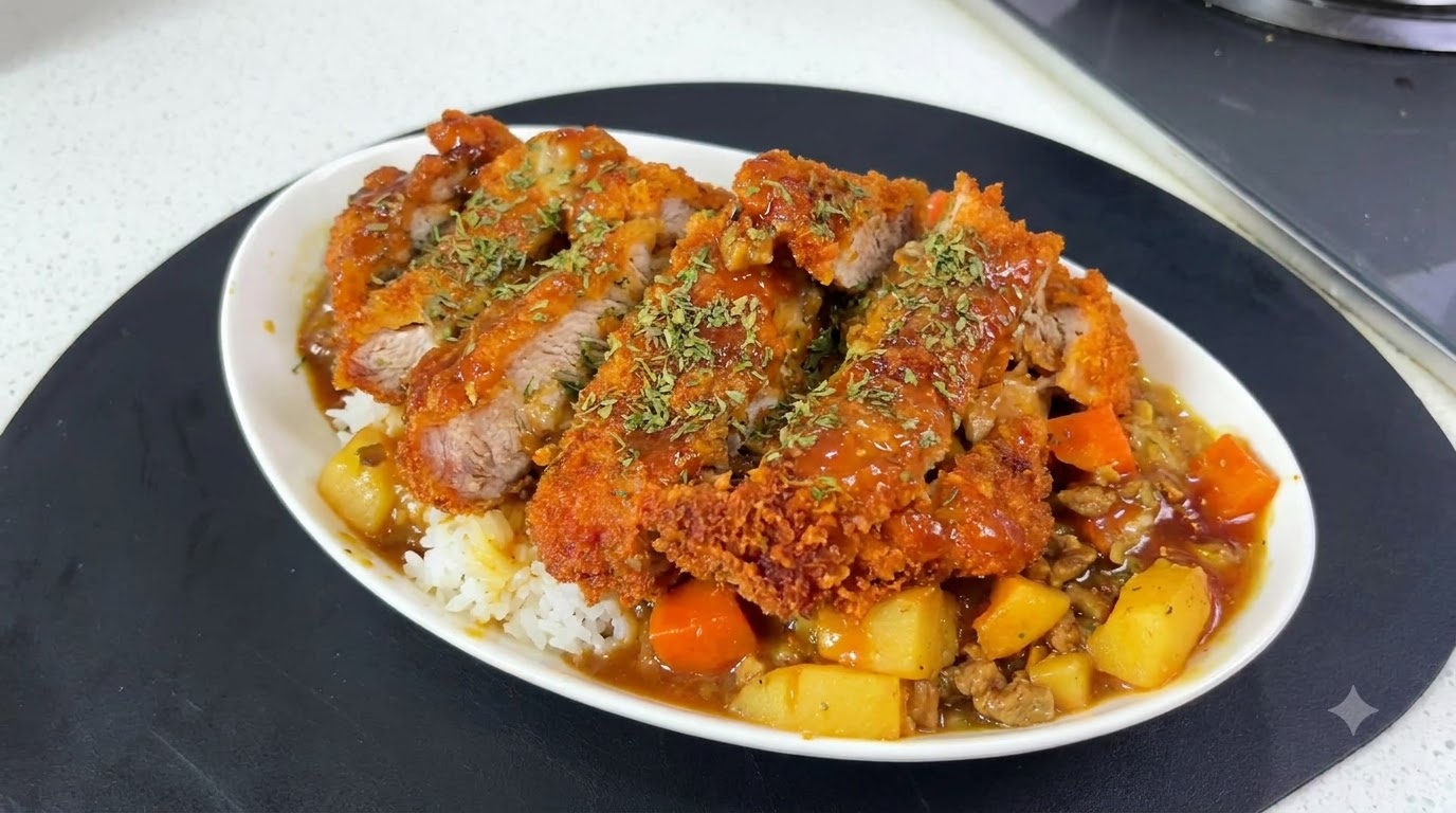 Cotoletta di Maiale alla Giapponese con Riso al Curry (Katsu Curry)