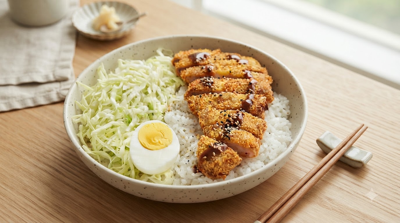 Bowl diriso con cotoletta di gamberi croccanti