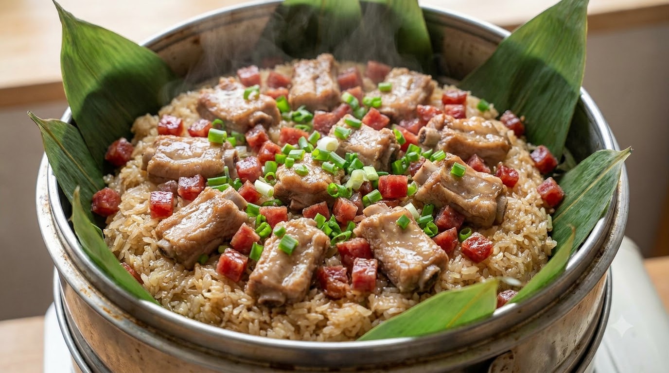 Riso Glutinoso con Costine di Maiale al Profumo di Zongzi