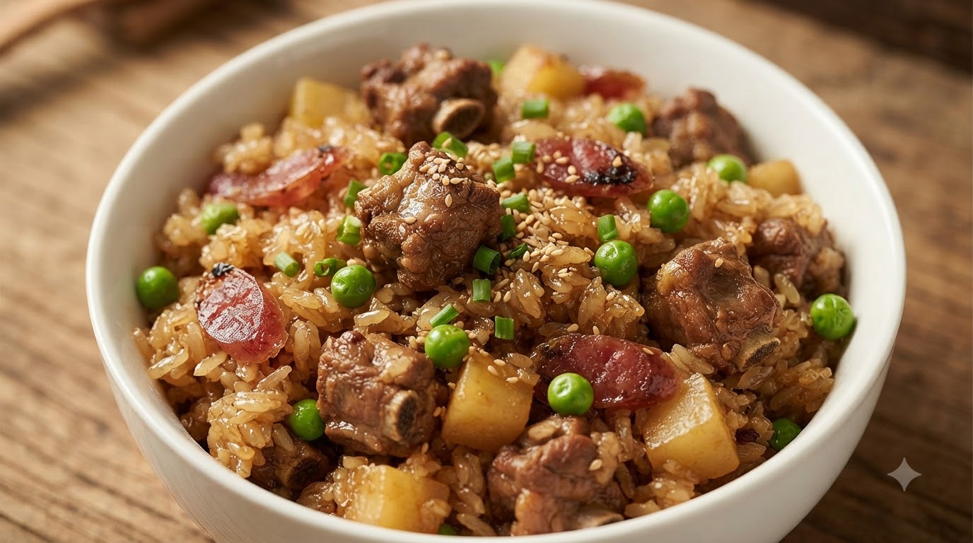 Riso Glutinoso con Costine di Maiale e Patate