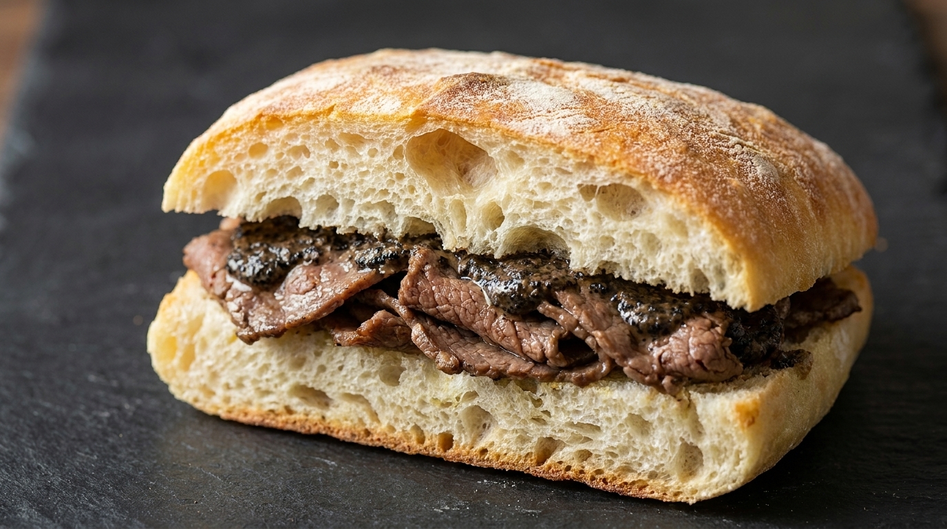 Ciabatta di Manzo con Verdure Sottaceto e Tartufo Nero