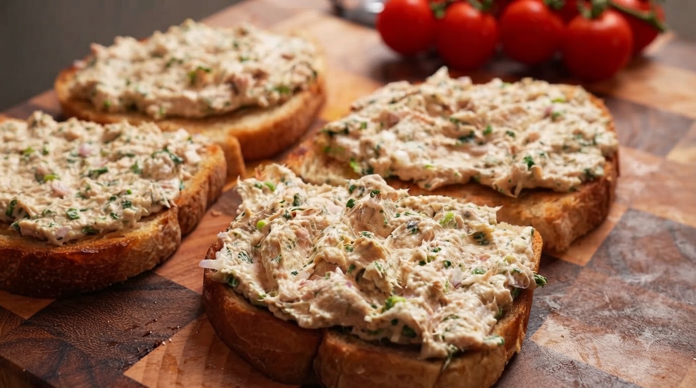 Panino Aperto con Tonno e Formaggio