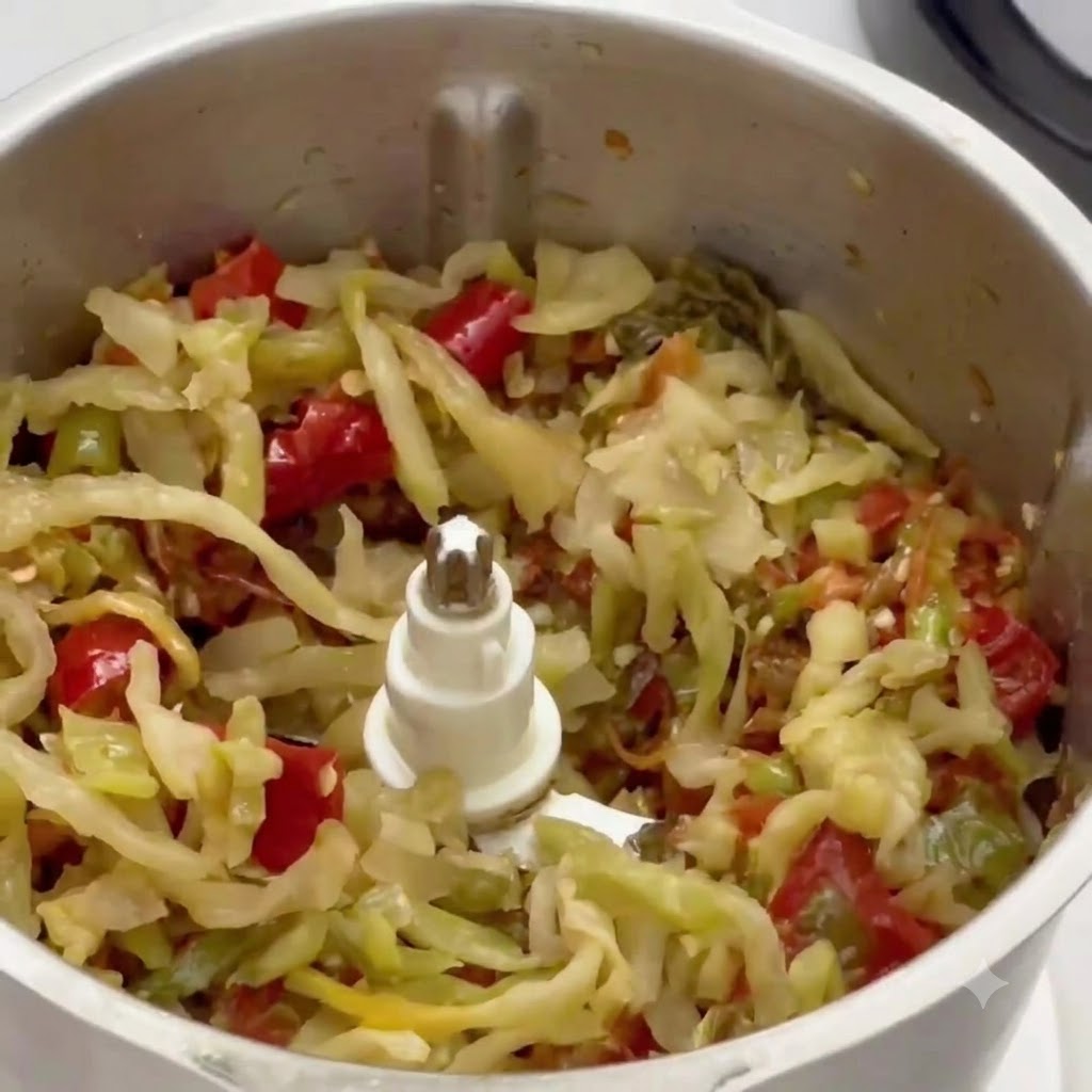 Peperoncini e senape in agrodaglie tritata che si uniscono allinterno delle lame del frullatore.