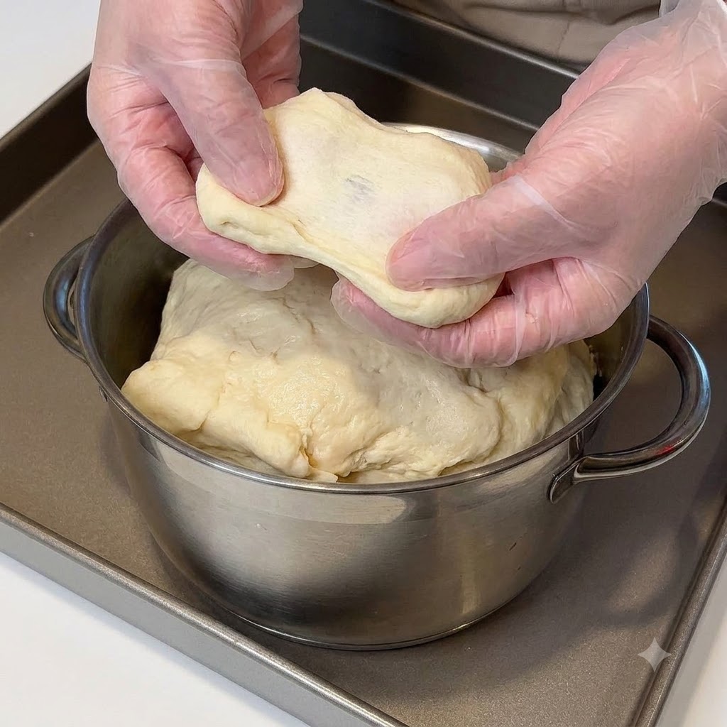 Una piccola tazza bianca contenente lievito disciolto in acqua.
