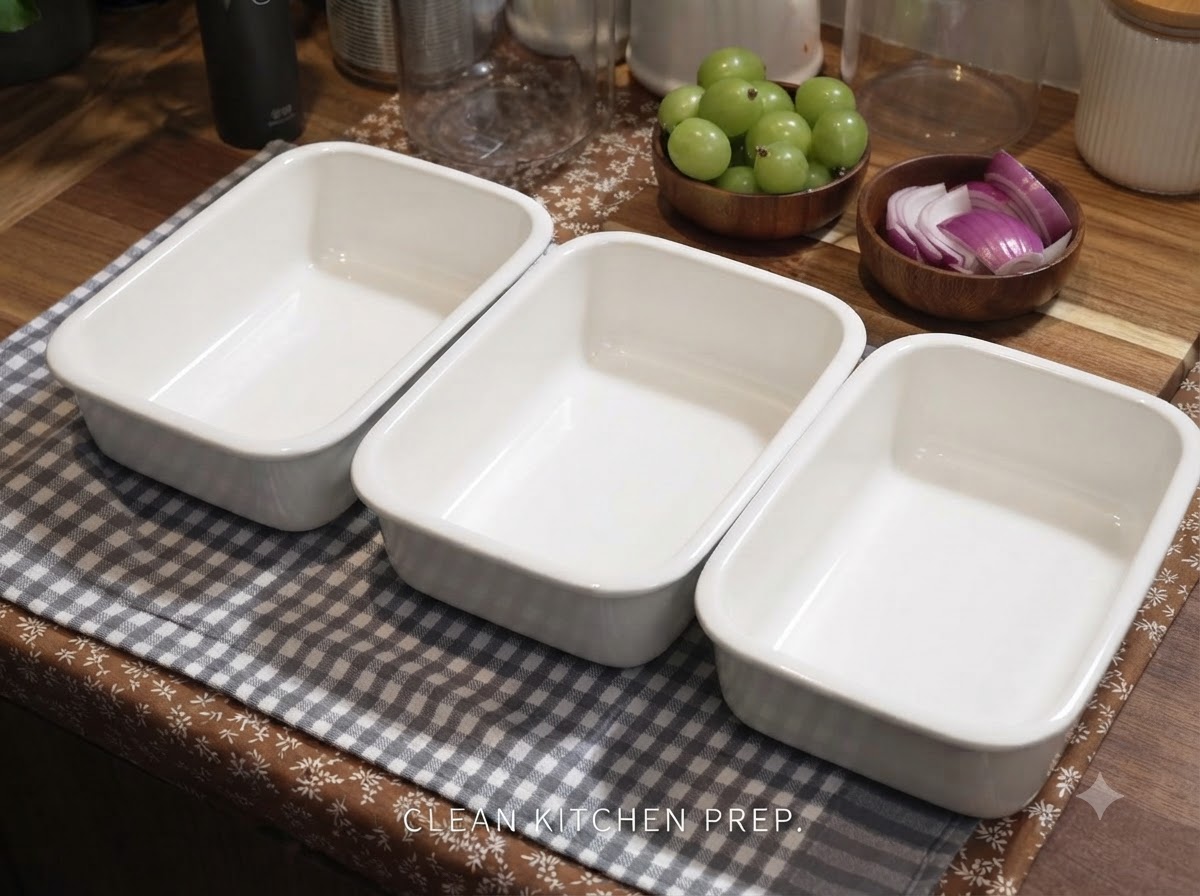 Uova sbattute allinterno di un contenitore bianco per la postazione di panatura della cotoletta di maiale.