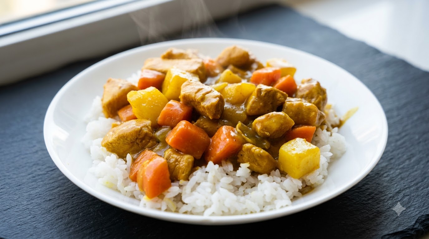 Riso al Curry di Pollo Casalingo con Patate e Carote