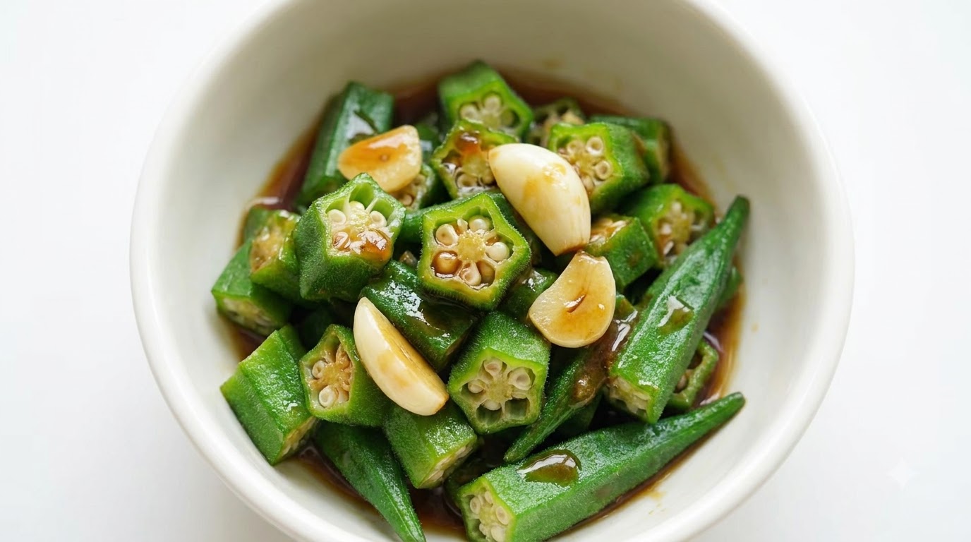 Okra Sbollentata con Saporita Salsa all'Aglio