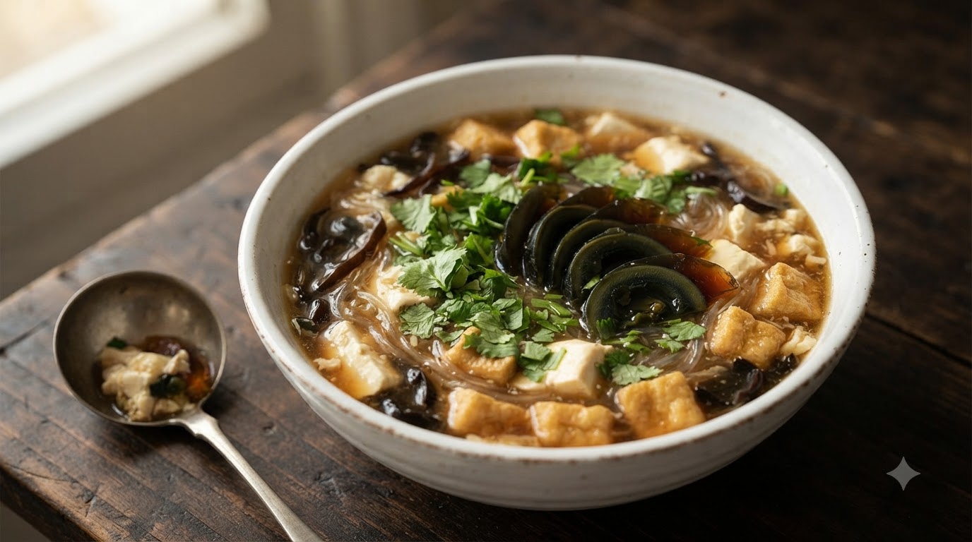 Zuppa Casalinga di Tofu e Uova Centenarie