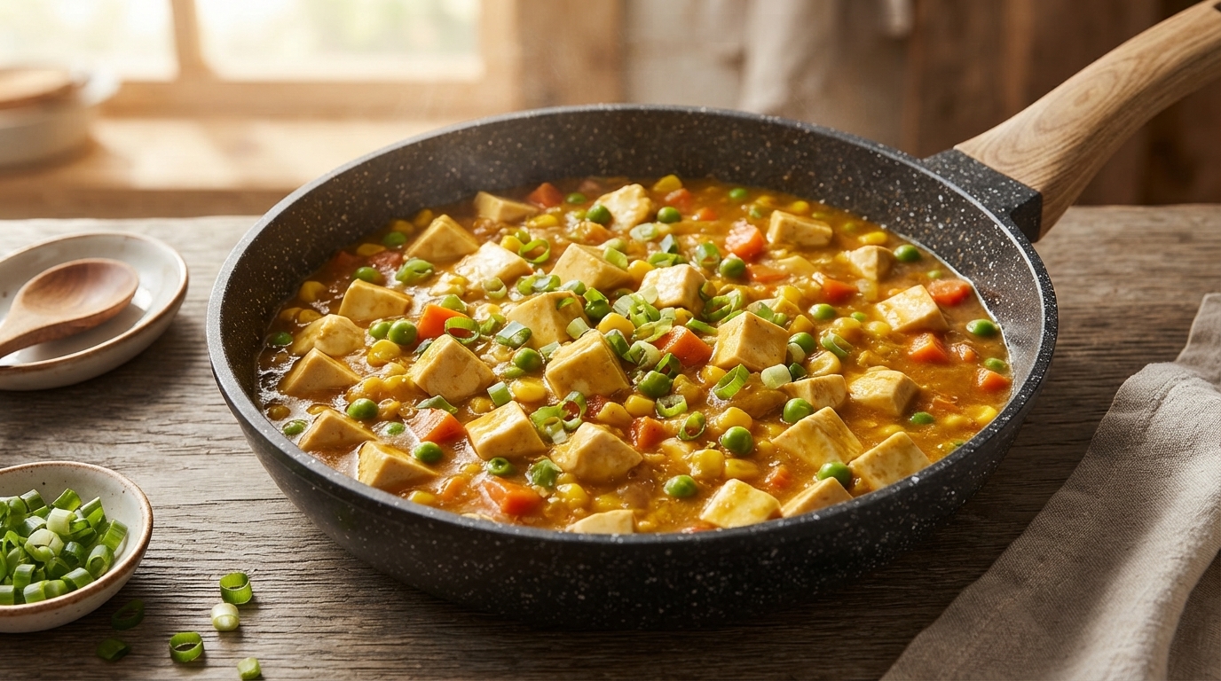 Tofu al Curry in Stile Giapponese Veloce