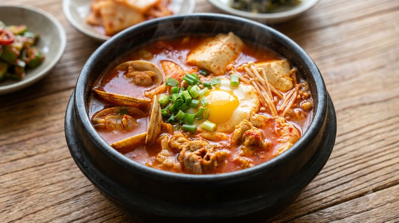 Zuppa Coreana Piccante di Tofu Morbido (Sundubu Jjigae)