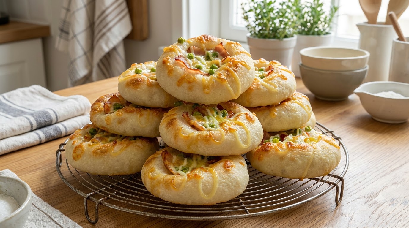 Panini di Focaccia Saporiti con Pancetta e Piselli