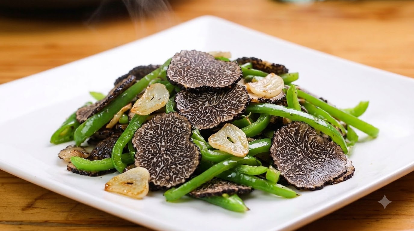 Tartufi Neri Saltati con Peperoni Verdi