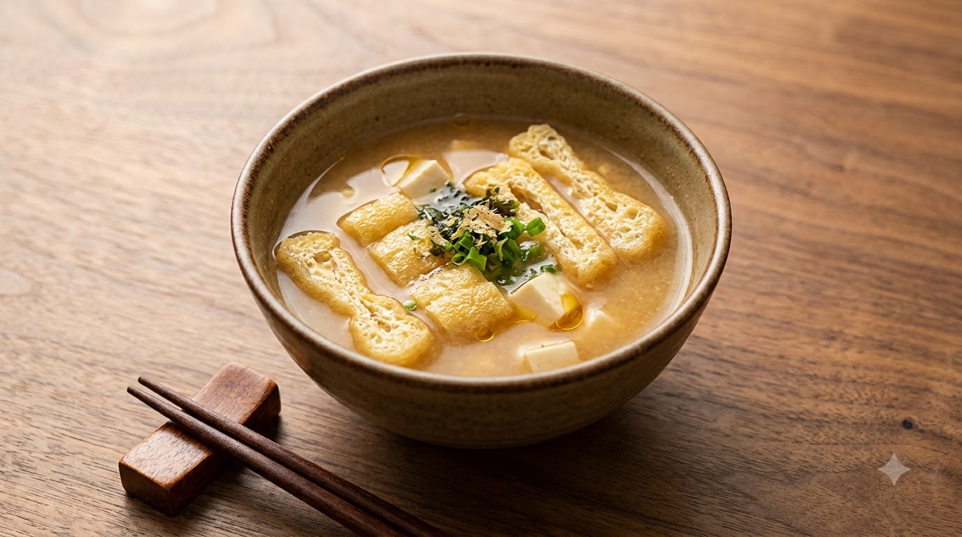 Zuppa di Miso Classica Giapponese con Aburaage