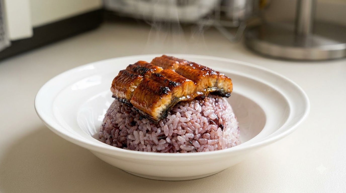 Ciotola di riso con anguilla e uova (Unagi Don)