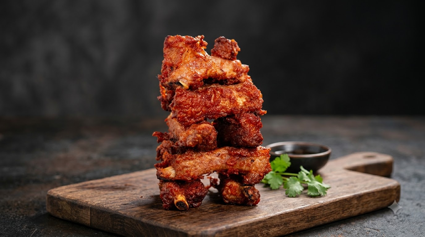 Costine di Maiale Fritte al Formaggio di Soia Rosso Fermentato