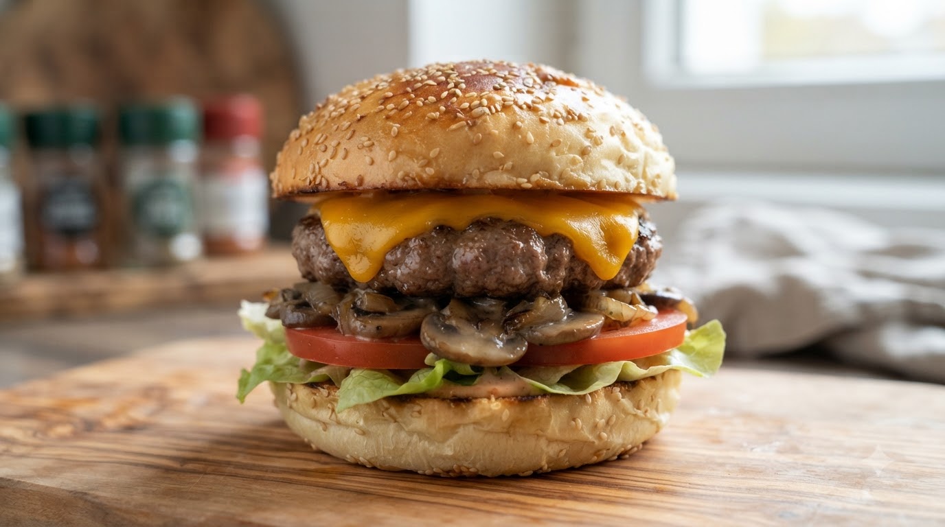 Cheeseburger di Manzo Fatto in Casa con Panino Tangzhong