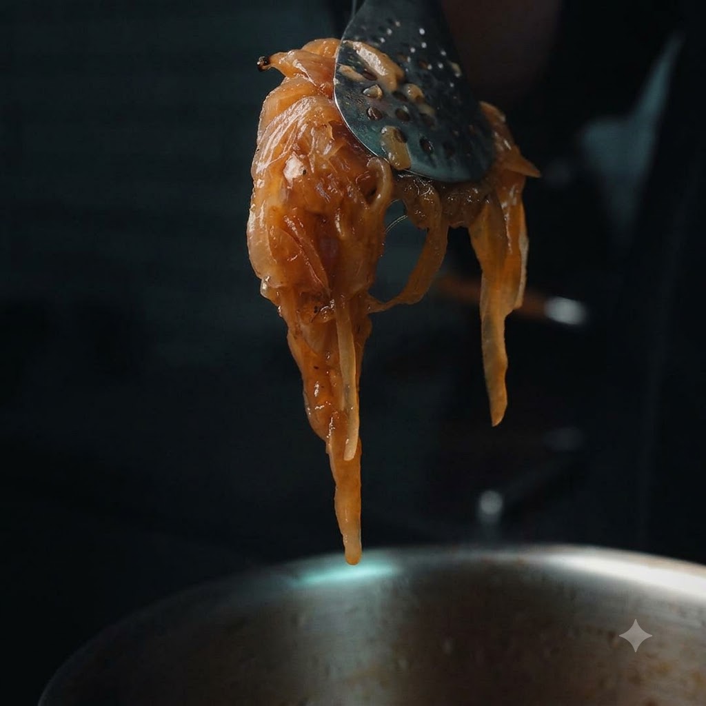 Aglio tritato e pepe nero mescolati in una ciotola di maionese cremosa.
