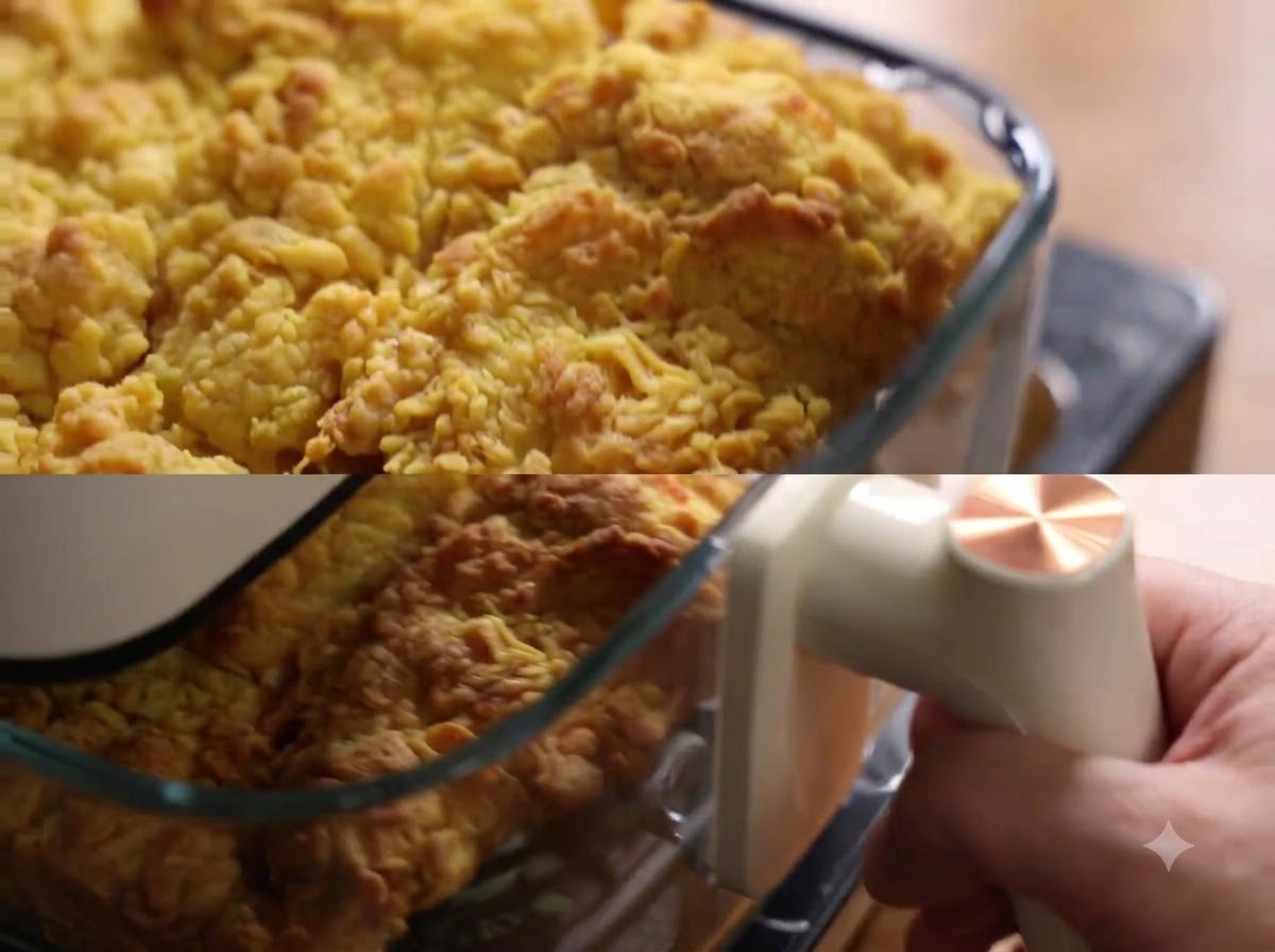 Pezzo di pollo strofinato accuratamente con farina secca per formare le scaglie.