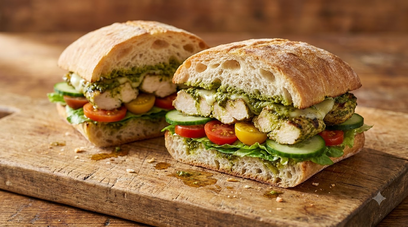 Panino con Pollo al Pesto