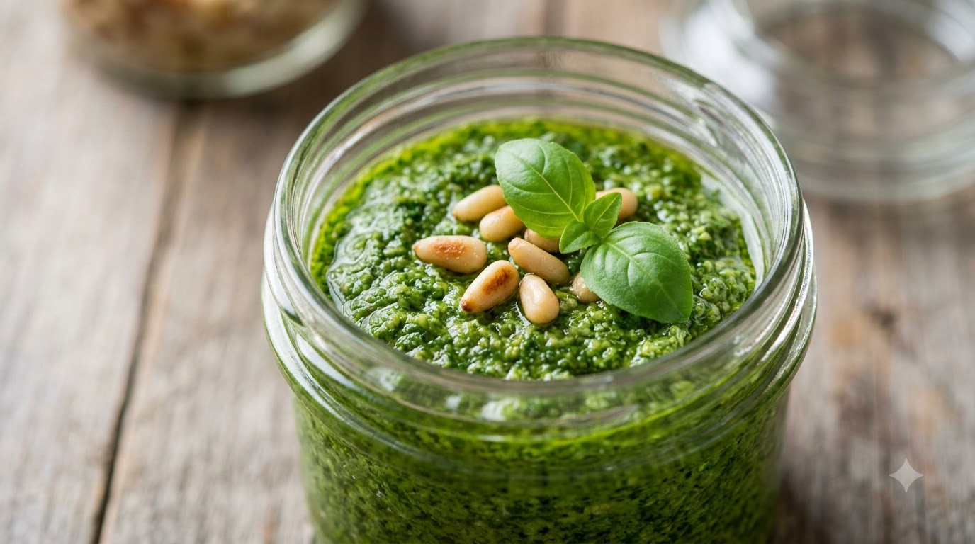 Pesto di Basilico Italiano Fatto in Casa